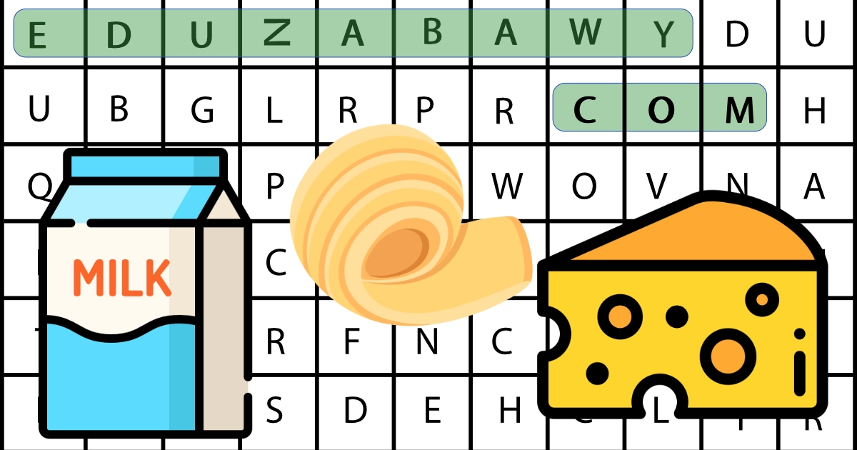 Wykreślanki online: Produkty mleczne