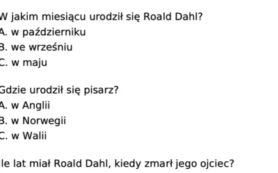 Test z wiedzy o pisarzu: Roald Dahl