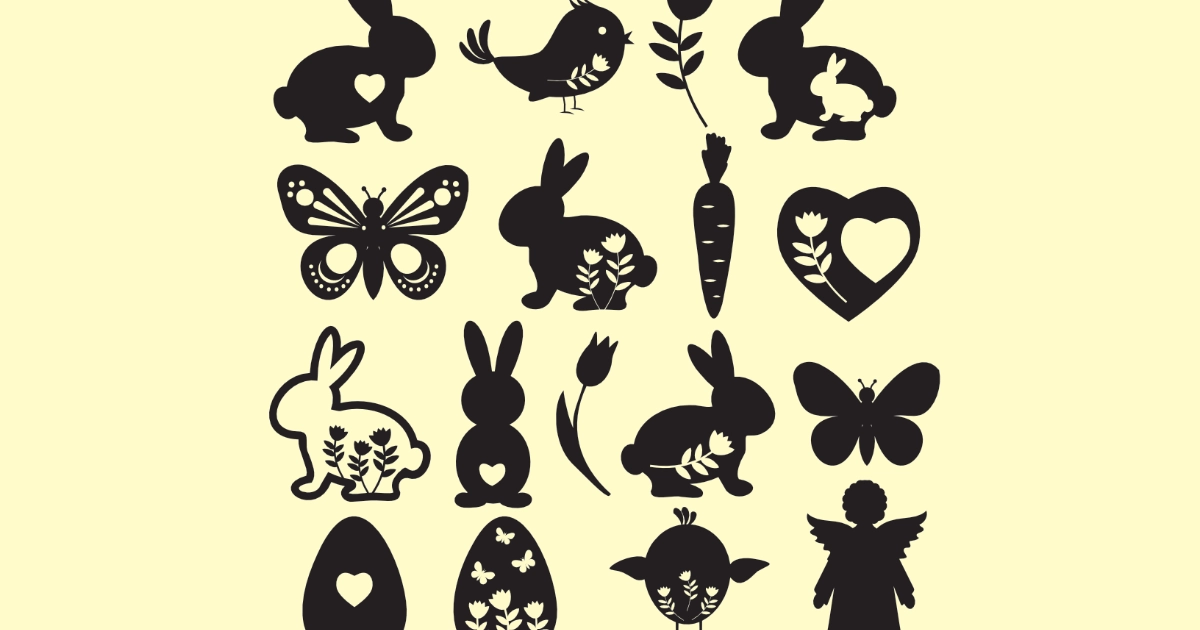 Szablony dekoracyjne: Symbole wielkanocne