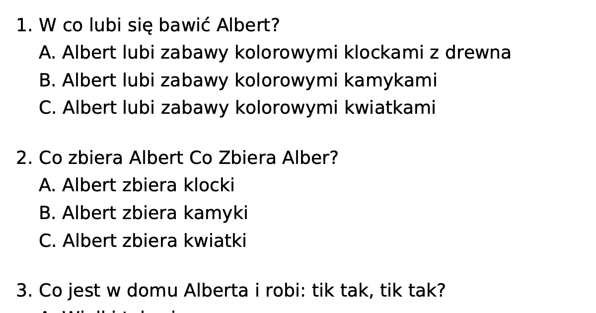 Test z książki: Teoria Pana Alberta