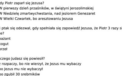 Test z religii: Piotr i Judasz