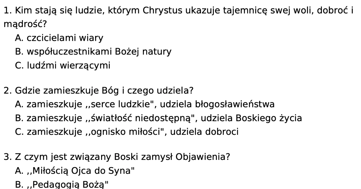 Test na podstawie wiedzy zawartej w KKK