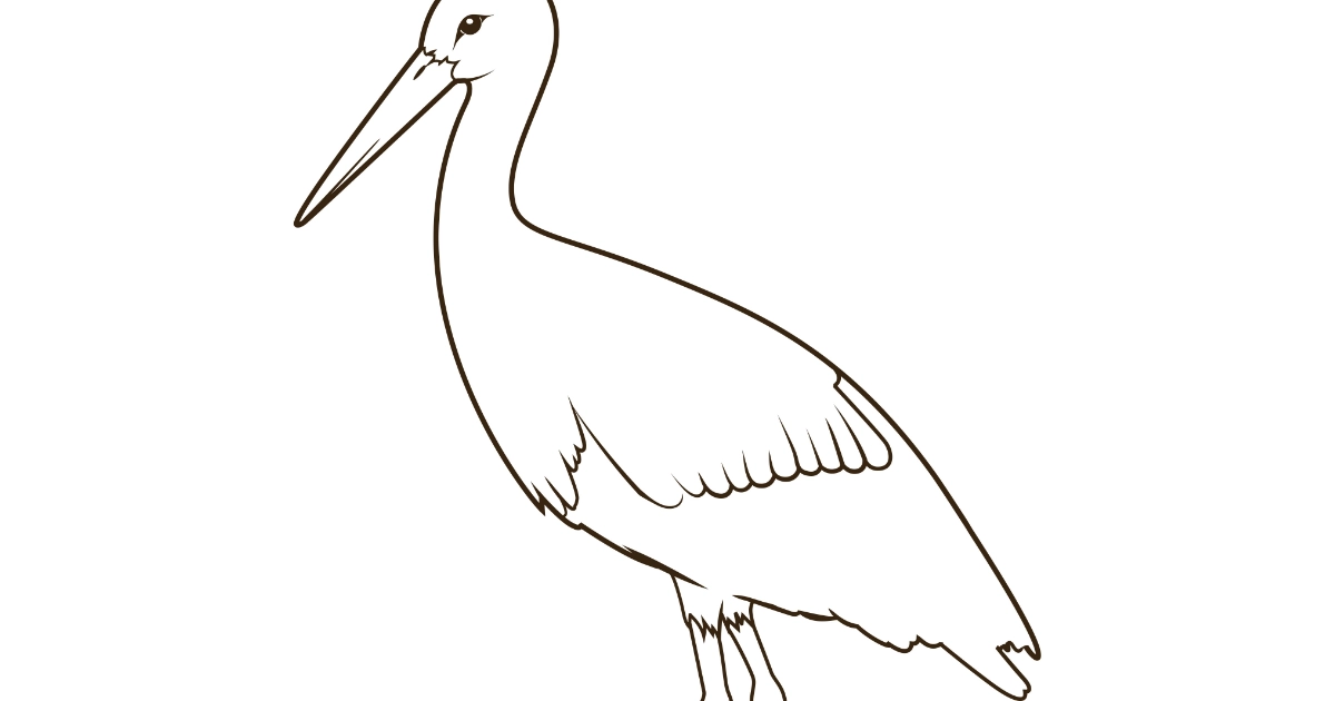 Szablon do prac plastycznych: Bocian