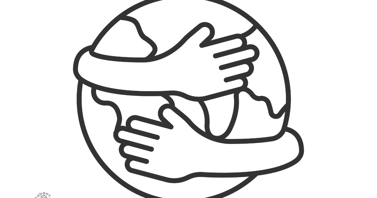 Szablon do prac plastycznych: Przytul Ziemię