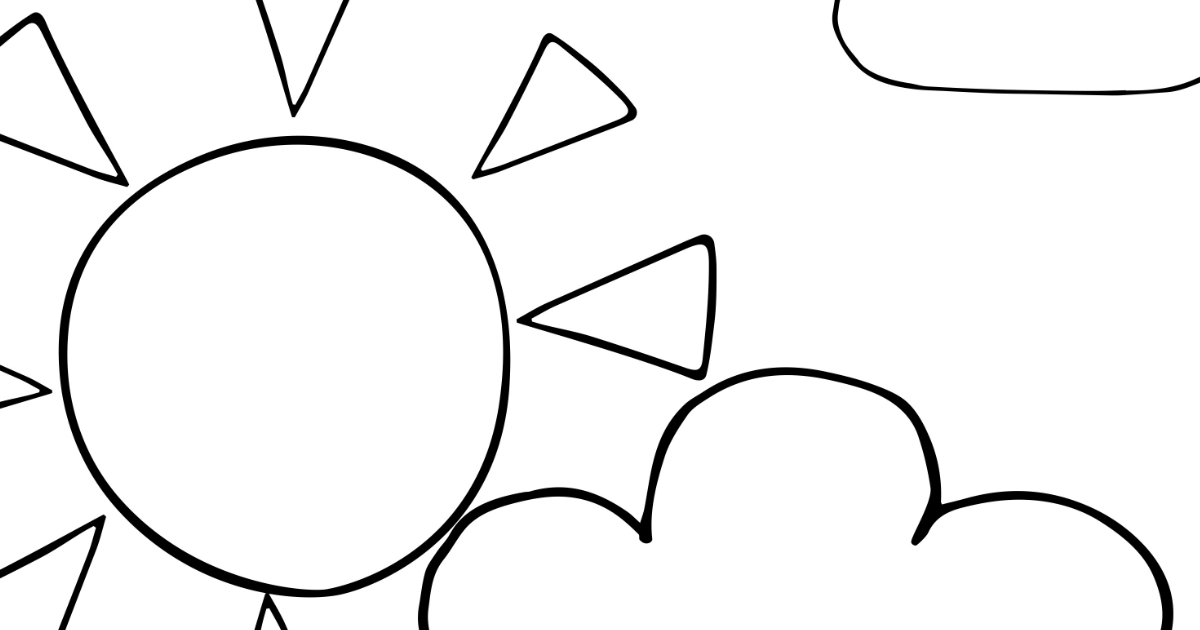 Szablon do prac plastycznych: Słońce z chmurami