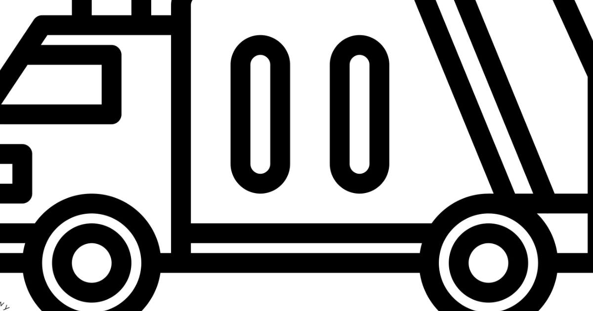 Szablon do prac plastycznych: Śmieciarka