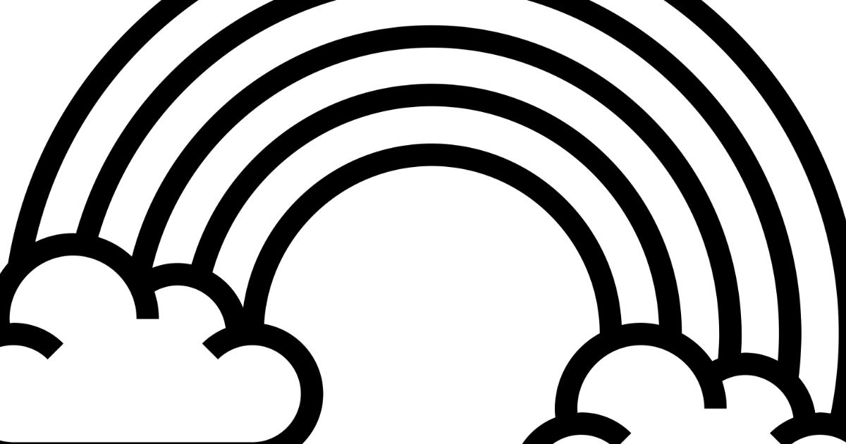 Szablon do prac plastycznych: Tęcza