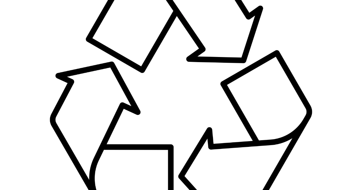 Szablon do prac plastycznych: Logo recyklingu