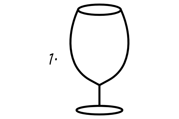 Jak narysować kieliszek z napojem