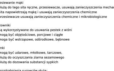 Test: Maszyny i urządzenia do przygotowania i surowców i półproduktów cukierniczych