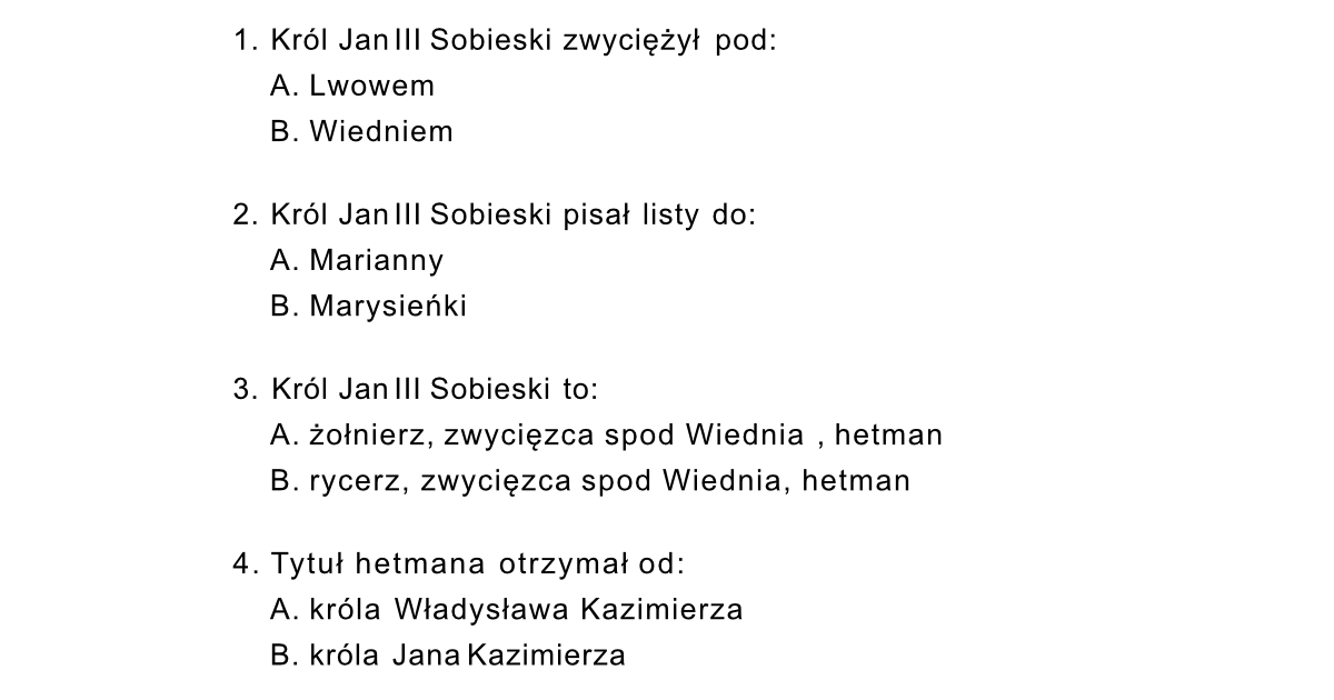 Test: Król Jan III Sobieski