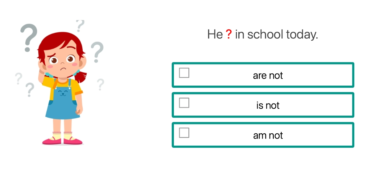 Quiz: Odmiana to be: przeczenia (wybierz)