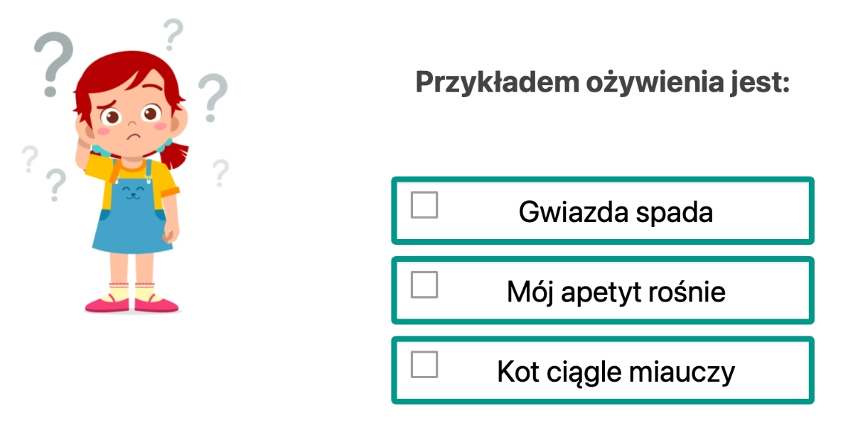 Quiz: Ożywienie i uosobienie