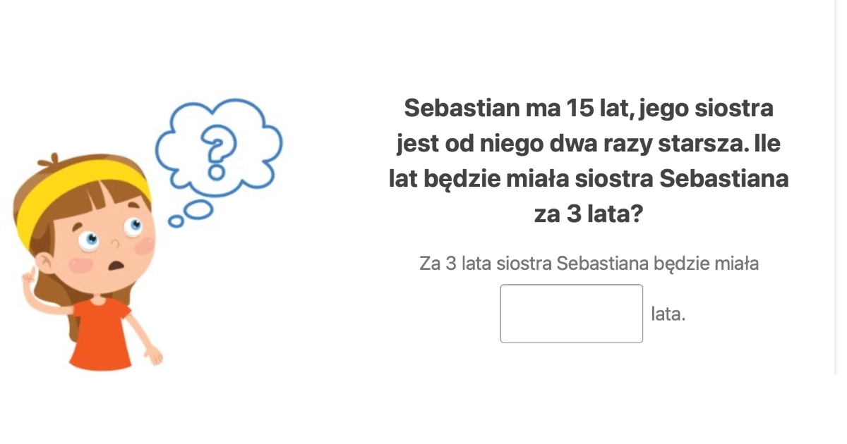 Quiz: Zadania tekstowe: wiek