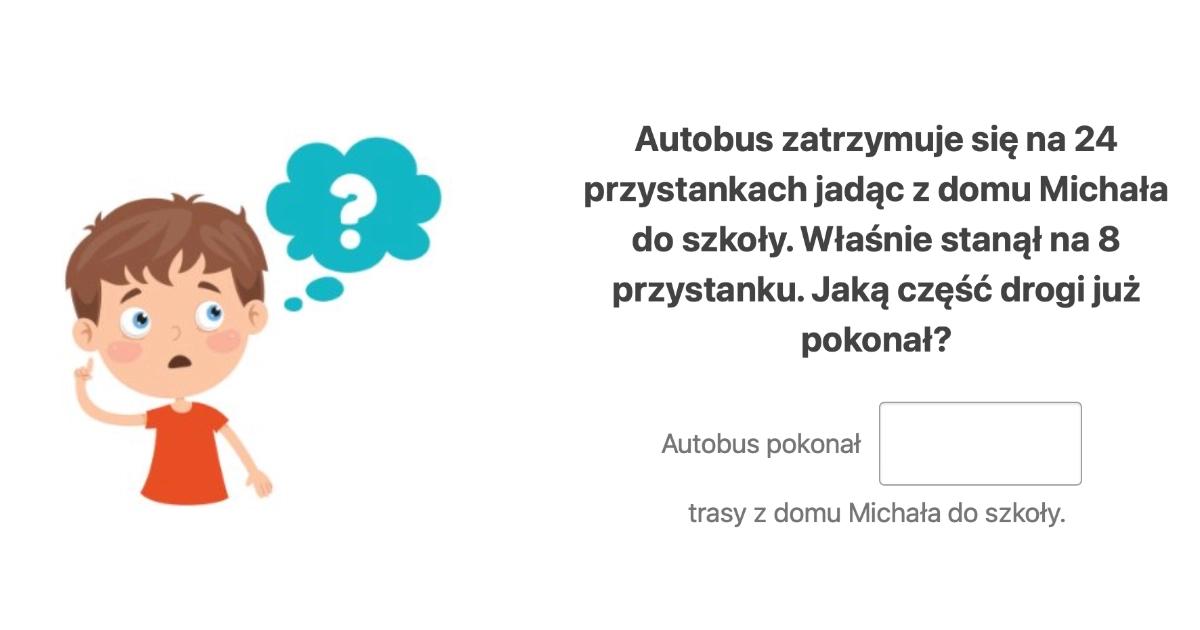 Quiz: Zadania tekstowe: ułamki zwykłe
