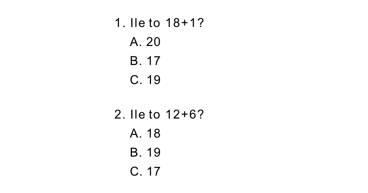 Test dla klasy 2 – dodawanie w zakresie 30