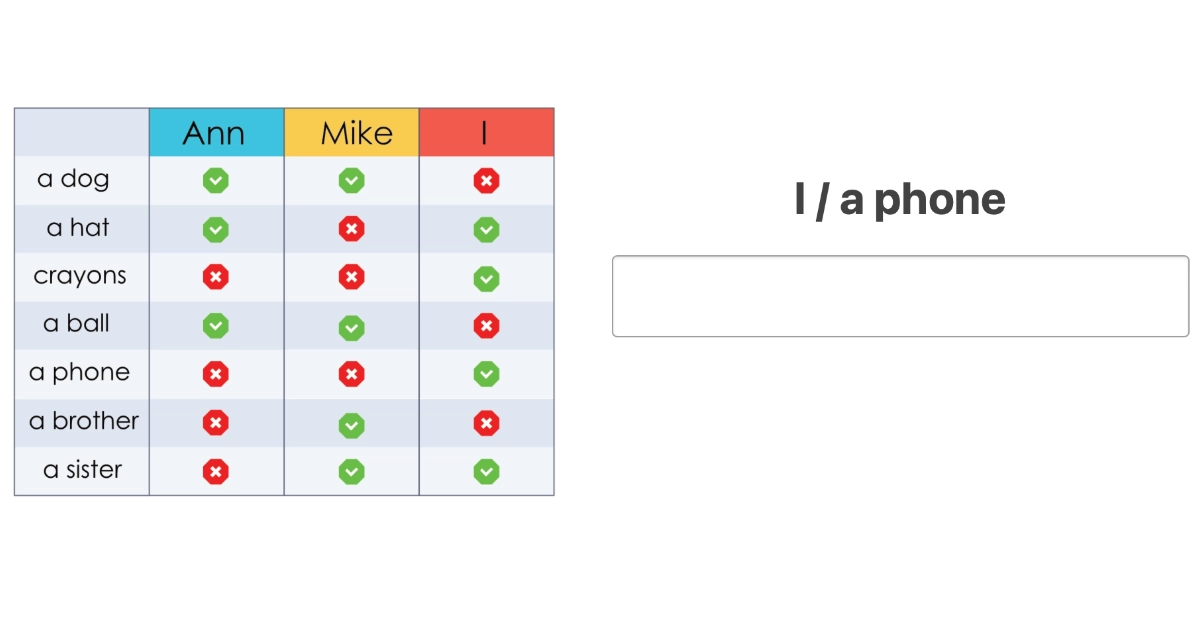Quiz: Have got – pytania – wpisz