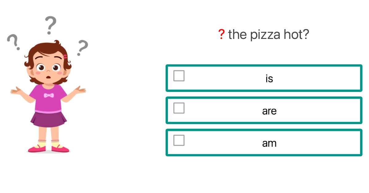 Quiz: Odmiana to be: pytania (wybierz)