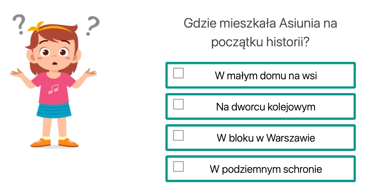 Quiz z lektury Asiunia