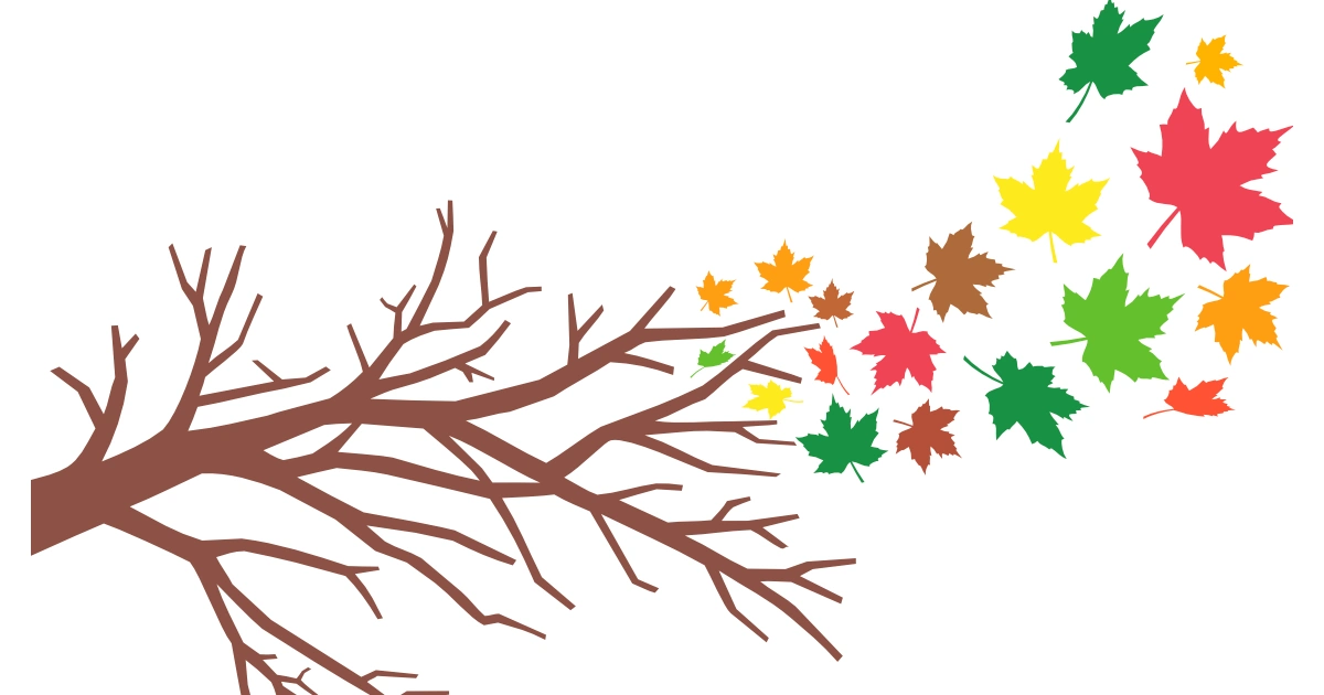 Szablony dekoracyjne: Gałąź i odpadające liście