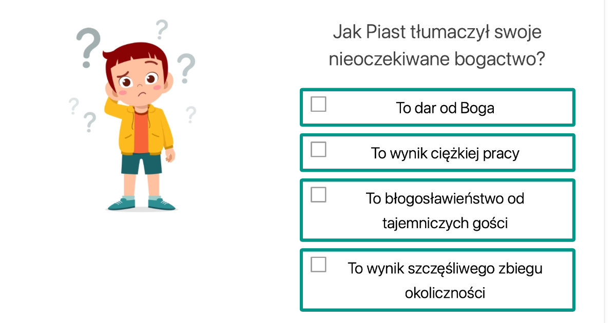 Quiz z lektury: Legenda o Piaście Kołodzieju