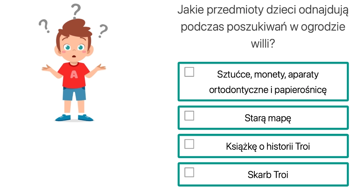 Quiz z lektury Skarb Troi