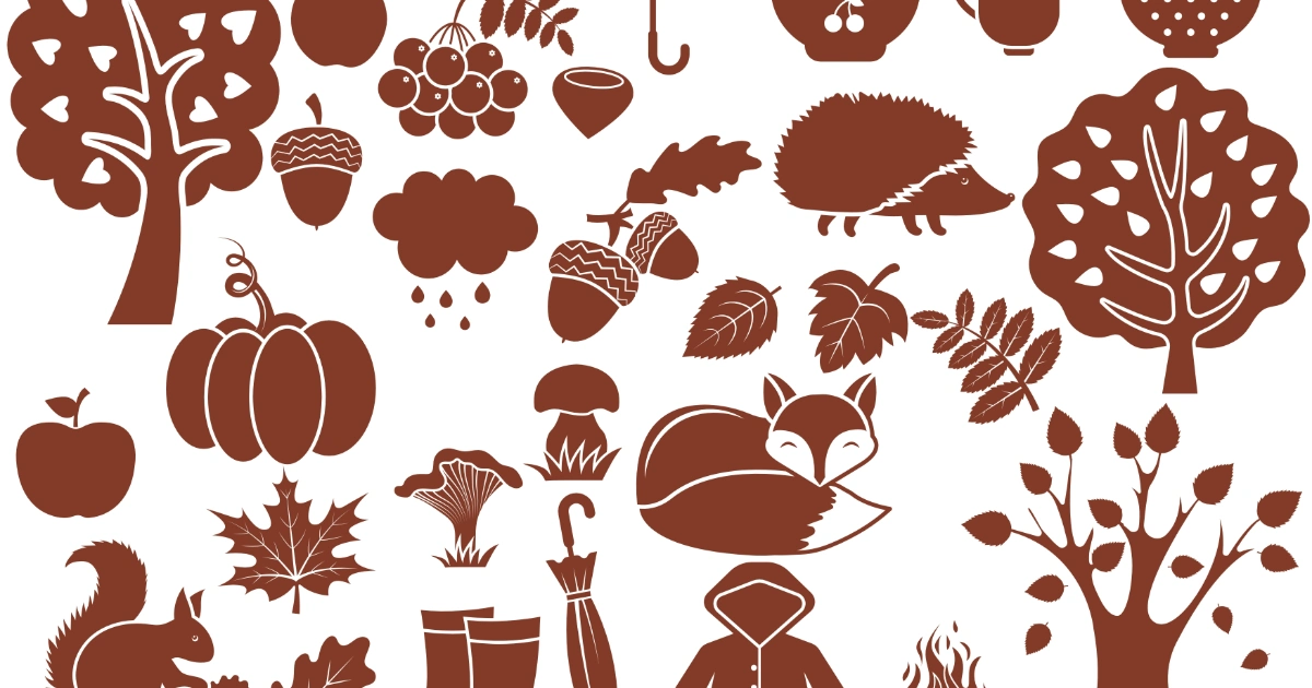 Szablony dekoracyjne: Symbole jesieni