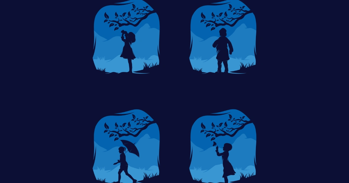 Szablony dekoracyjne: Dzieci na spacerze