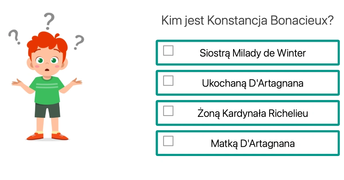 Quiz z lektury Trzej muszkieterowie