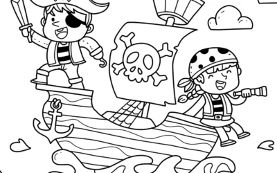 Kolorowanka: Piraci na statku