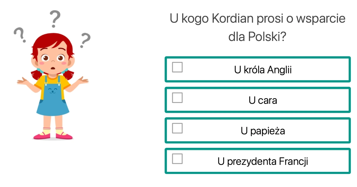 Quiz z lektury Kordian