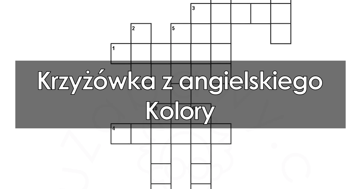 Krzyżówka z angielskiego: Kolory