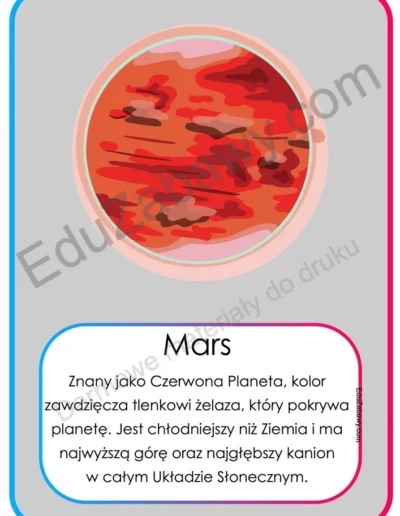 Plansze dydaktyczne: Planety Układu Słonecznego 7