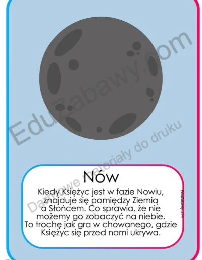 Plansze dydaktyczne: Fazy Księżyca 1