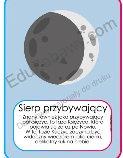 Plansze dydaktyczne: Fazy Księżyca 2