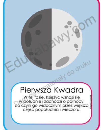 Plansze dydaktyczne: Fazy Księżyca 3