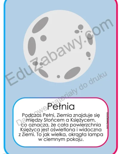 Plansze dydaktyczne: Fazy Księżyca 5