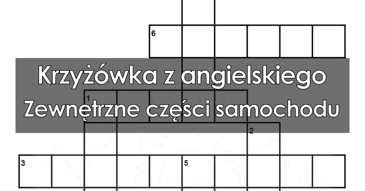 Krzyżówka z angielskiego: Zewnętrzne części samochodu