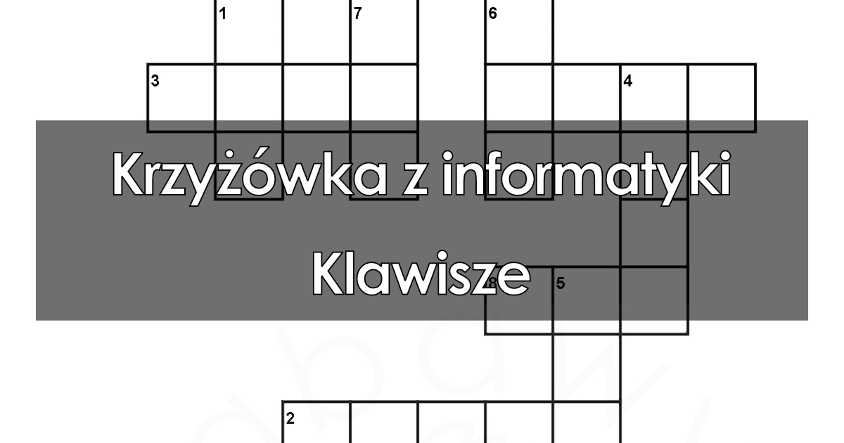 Krzyżówka z informatyki: Klawisze