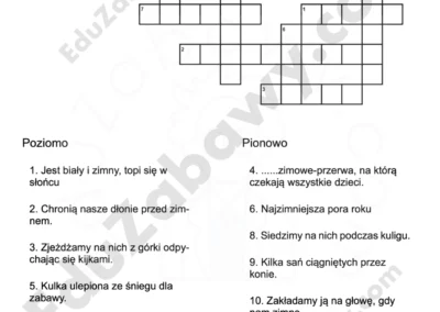 Krzyżówka: Bezpieczne ferie 41