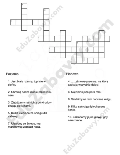 Krzyżówka: Bezpieczne ferie 1