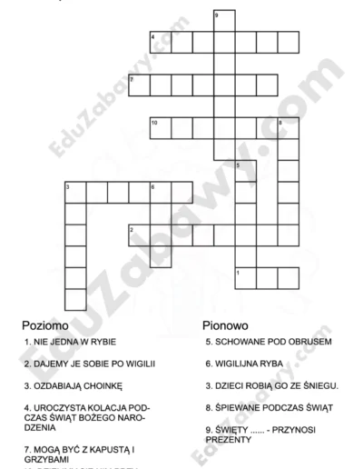 Krzyżówka: Boże Narodzenie 3