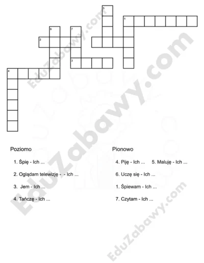 Krzyżówka z j. niemieckiego: Co robisz w domu 1
