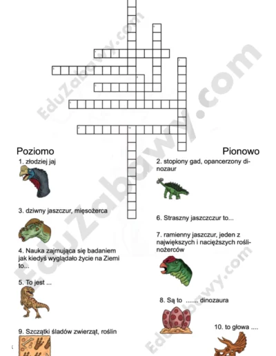Krzyżówka: Dzień dinozaura 1