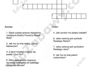Krzyżówka z religii: Ikony wiary 41