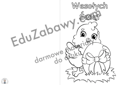 Kolorowy Kurczaczek - Kartka Wielkanocna do dekorowania 41