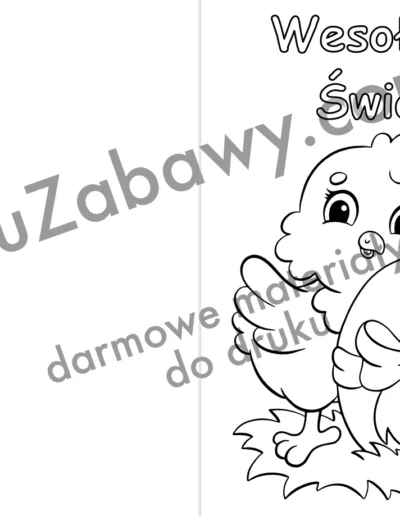Kolorowy Kurczaczek - Kartka Wielkanocna do dekorowania 2