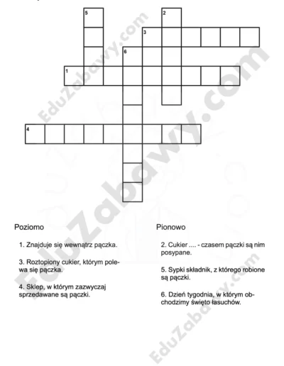 Krzyżówka na Tłusty czwartek 1