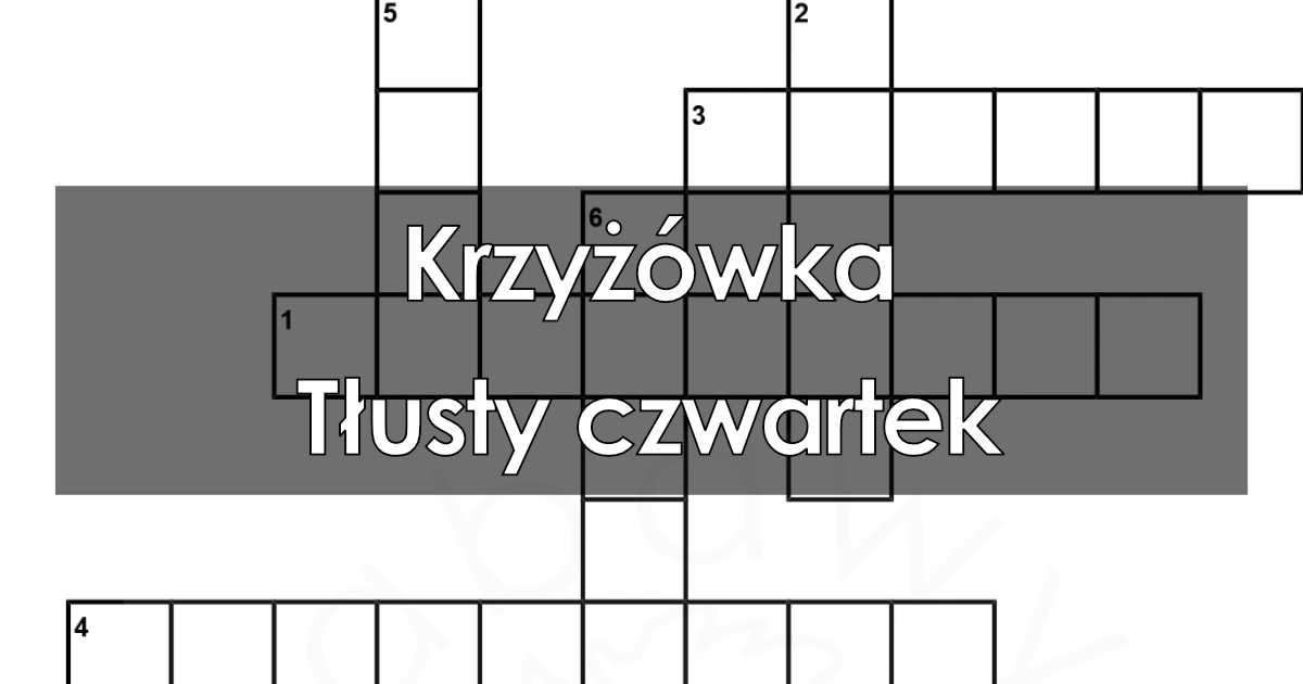 Krzyżówka na Tłusty czwartek
