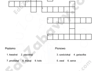 Krzyżówka z angielskiego: Kształty 41